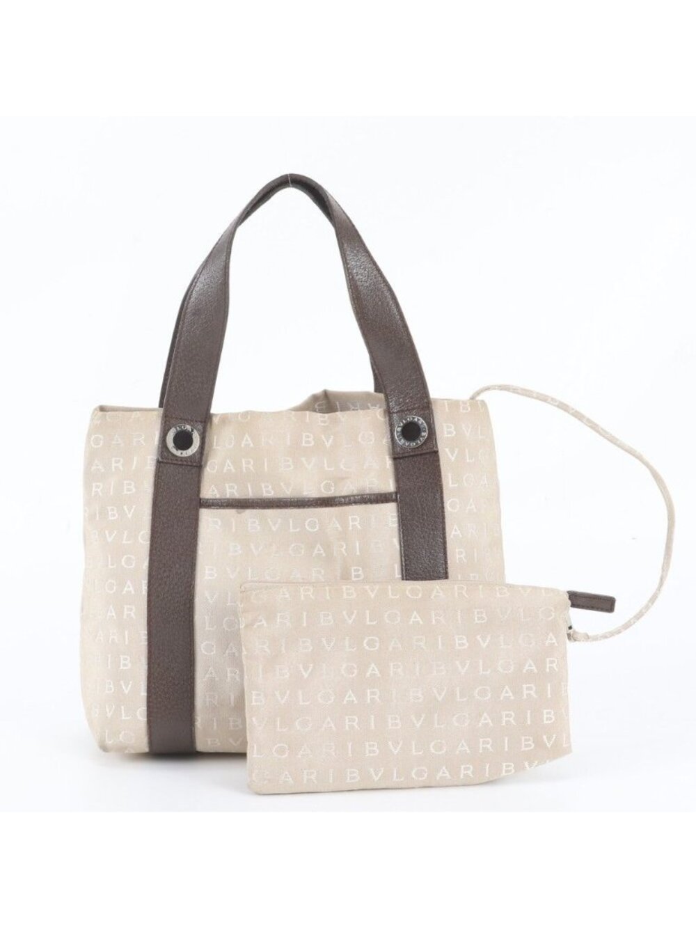 Bvlgari Bulgari Logomania Tote Bag Shoulder Hand Leather